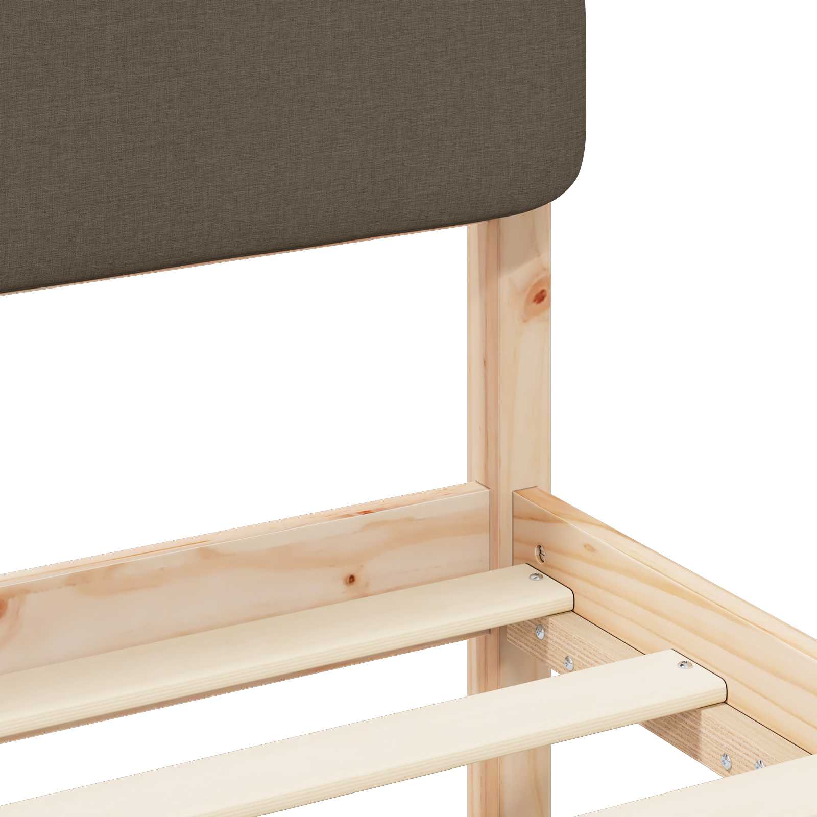 Bettgestell mit gepolstertem Kopfteil Taupe 140 x 190 cm