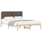 Bettgestell mit gepolstertem Kopfteil Taupe 140 x 190 cm
