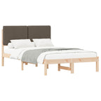 Bettgestell mit gepolstertem Kopfteil Taupe 135 x 190 cm