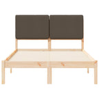 Bettgestell mit gepolstertem Kopfteil Taupe 135 x 190 cm