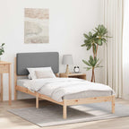 Bettgestell mit gepolstertem Kopfteil Hellgrau 90 x 200 cm