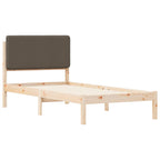 Bettgestell mit gepolstertem Kopfteil Taupe 90 x 200 cm