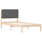 Bettgestell mit gepolstertem Kopfteil Dunkelgrau 80 x 200 cm