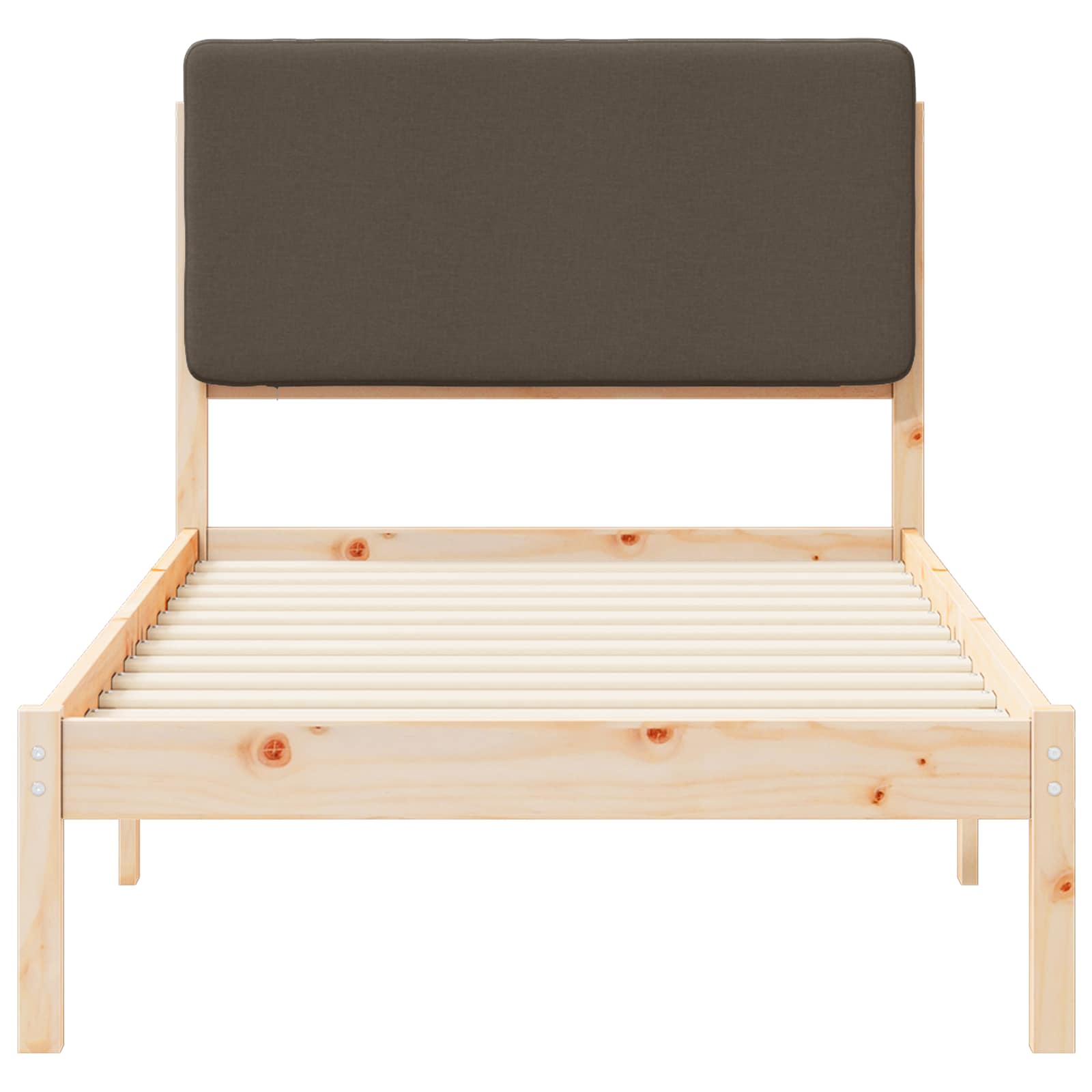 Bettgestell mit gepolstertem Kopfteil Taupe 80 x 200 cm