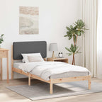Bettgestell mit gepolstertem Kopfteil Dunkelgrau 90 x 190 cm