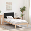 Bettgestell mit gepolstertem Kopfteil Schwarz 75 x 190 cm