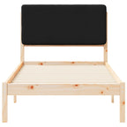 Bettgestell mit gepolstertem Kopfteil Schwarz 75 x 190 cm