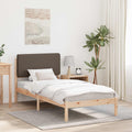 Bettgestell mit gepolstertem Kopfteil Taupe 75 x 190 cm