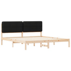 Bettgestell mit gepolstertem Kopfteil Schwarz 180 x 200 cm