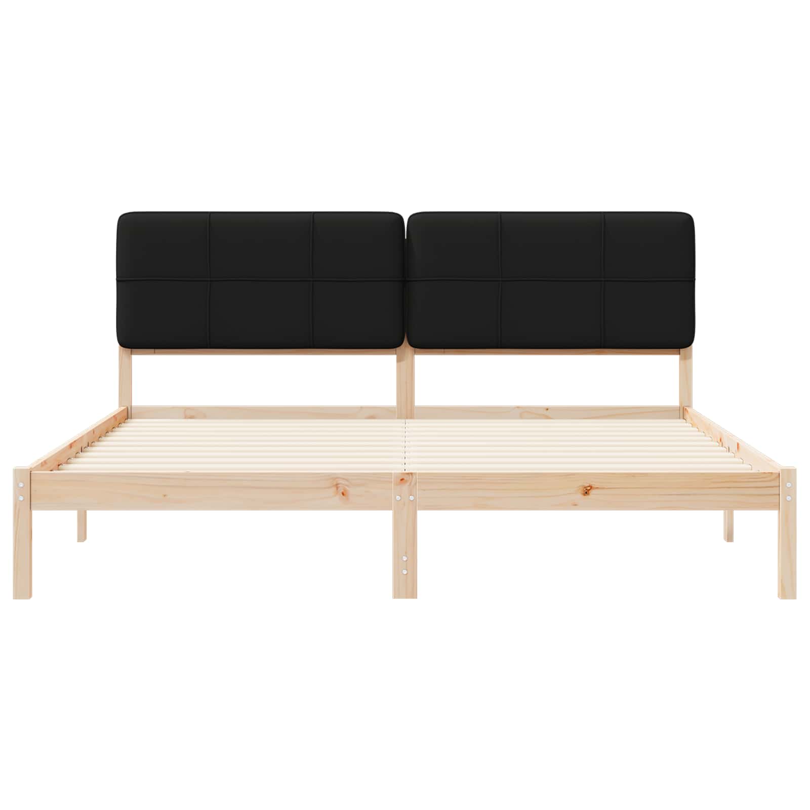 Bettgestell mit gepolstertem Kopfteil Schwarz 180 x 200 cm