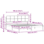 Bettgestell mit gepolstertem Kopfteil Hellgrau 180 x 200 cm