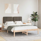 Bettgestell mit gepolstertem Kopfteil Taupe 150 x 200 cm