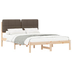 Bettgestell mit gepolstertem Kopfteil Taupe 150 x 200 cm