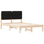 Bettgestell mit gepolstertem Kopfteil Schwarz 120 x 200 cm