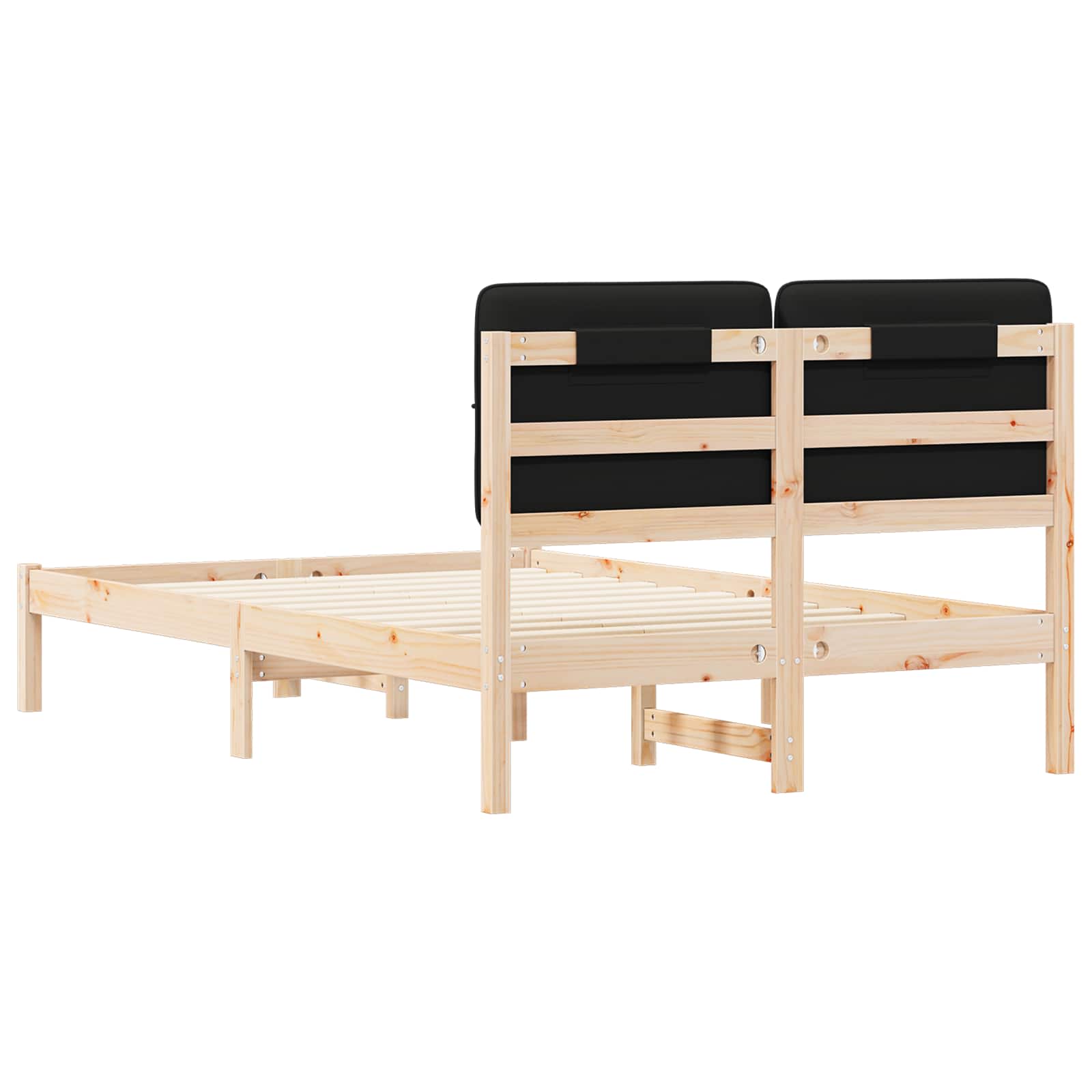 Bettgestell mit gepolstertem Kopfteil Schwarz 120 x 200 cm