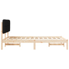 Bettgestell mit gepolstertem Kopfteil Schwarz 120 x 200 cm