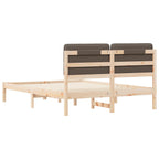 Bettgestell mit gepolstertem Kopfteil Taupe 140 x 190 cm