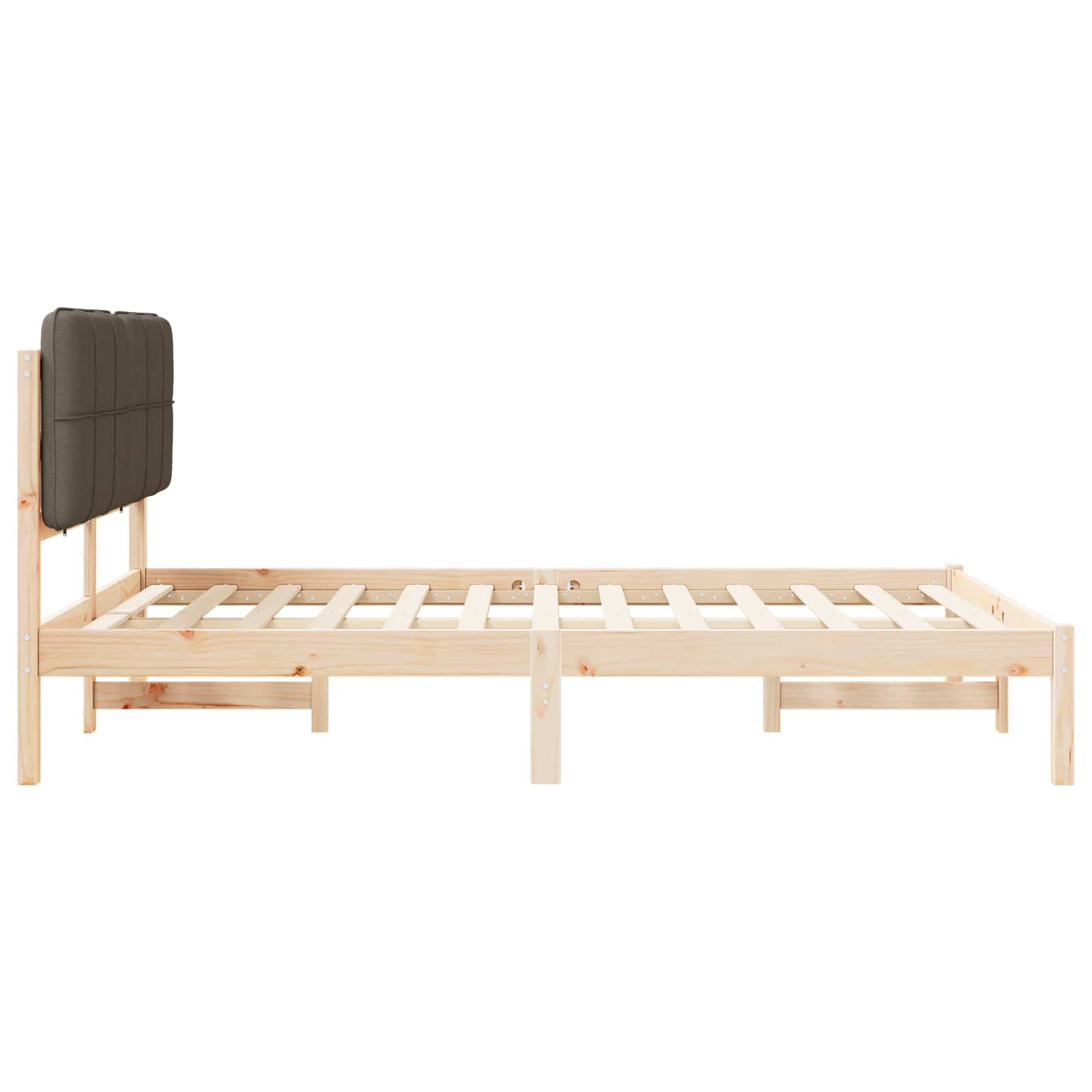 Bettgestell mit gepolstertem Kopfteil Taupe 140 x 190 cm