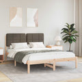 Bettgestell mit gepolstertem Kopfteil Taupe 135 x 190 cm