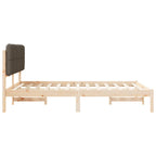 Bettgestell mit gepolstertem Kopfteil Taupe 135 x 190 cm