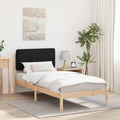 Bettgestell mit gepolstertem Kopfteil Schwarz 100 x 200 cm