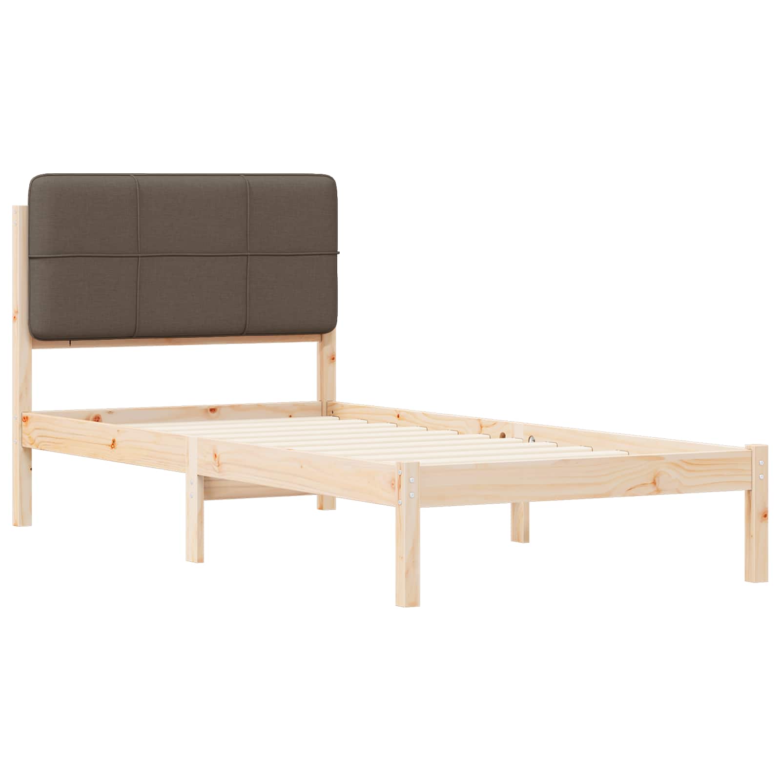 Bettgestell mit gepolstertem Kopfteil Taupe 100 x 200 cm