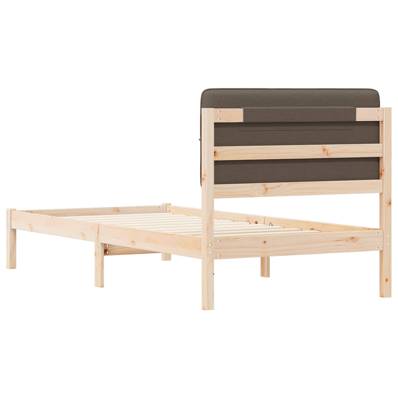 Bettgestell mit gepolstertem Kopfteil Taupe 100 x 200 cm