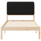 Bettgestell mit gepolstertem Kopfteil Schwarz 90 x 200 cm