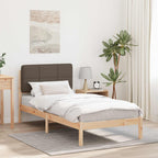 Bettgestell mit gepolstertem Kopfteil Taupe 90 x 190 cm