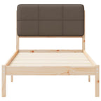 Bettgestell mit gepolstertem Kopfteil Taupe 90 x 190 cm