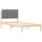 Bettgestell mit gepolstertem Kopfteil Hellgrau 75 x 190 cm