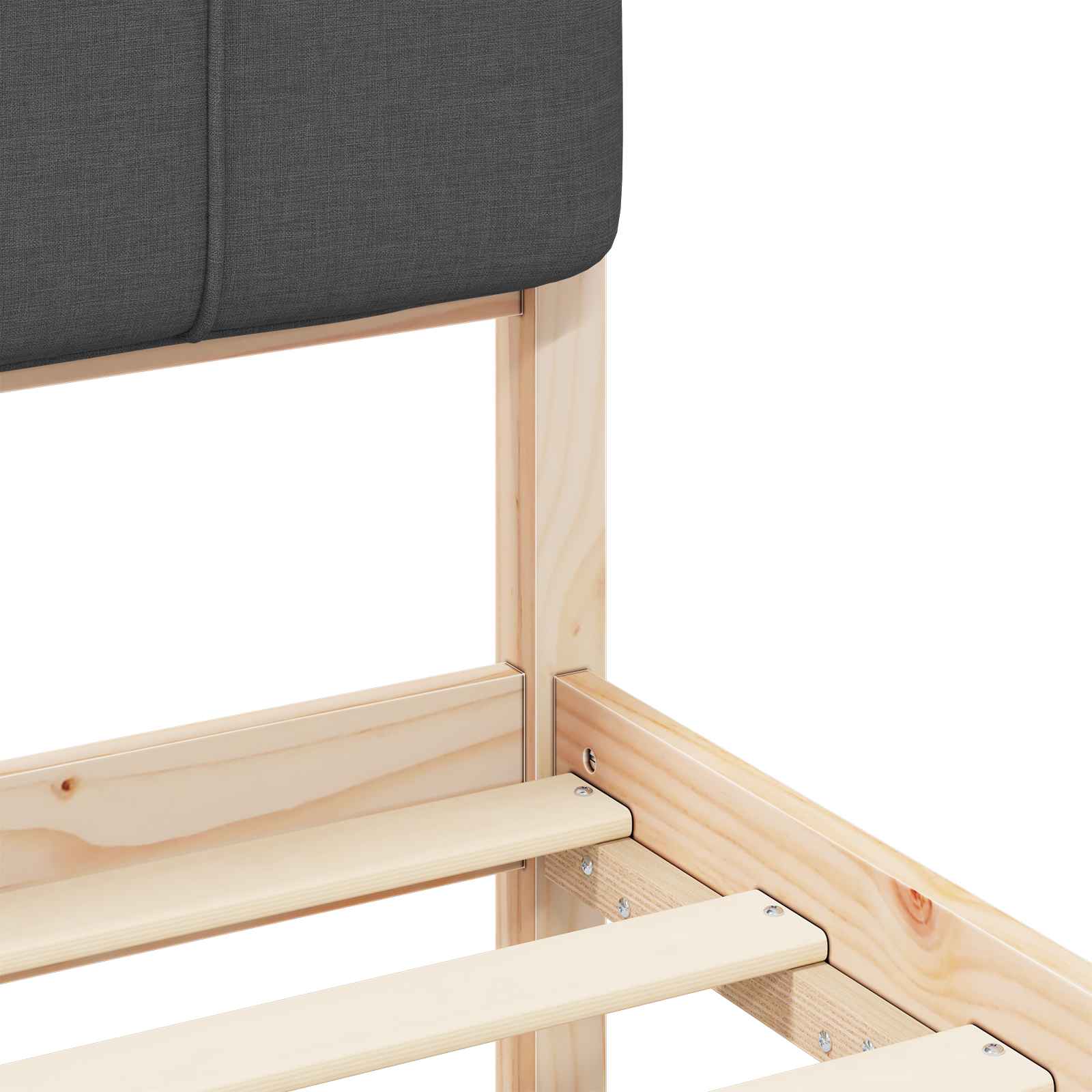 Bettgestell mit gepolstertem Kopfteil Dunkelgrau 75 x 190 cm