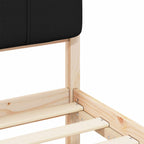 Bettgestell mit gepolstertem Kopfteil Schwarz 75 x 190 cm
