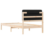 Bettgestell mit gepolstertem Kopfteil Schwarz 75 x 190 cm