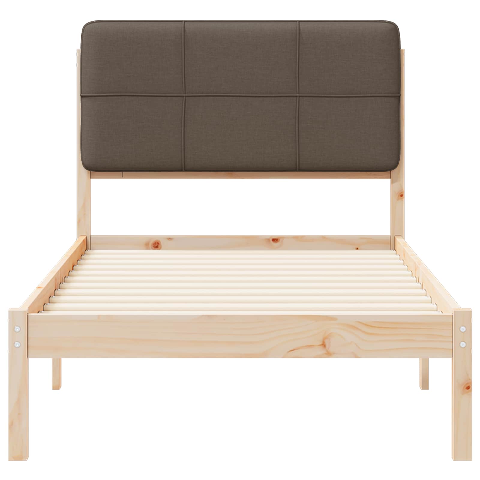 Bettgestell mit gepolstertem Kopfteil Taupe 75 x 190 cm