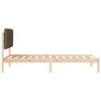 Bettgestell mit gepolstertem Kopfteil Taupe 75 x 190 cm