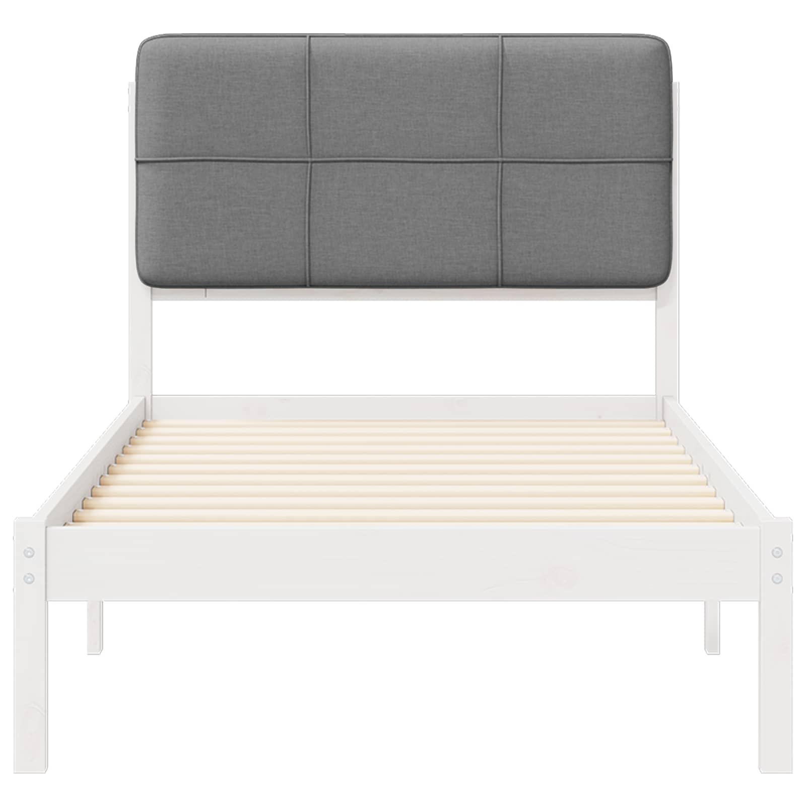 Bettgestell mit gepolstertem Kopfteil Hellgrau 75 x 190 cm