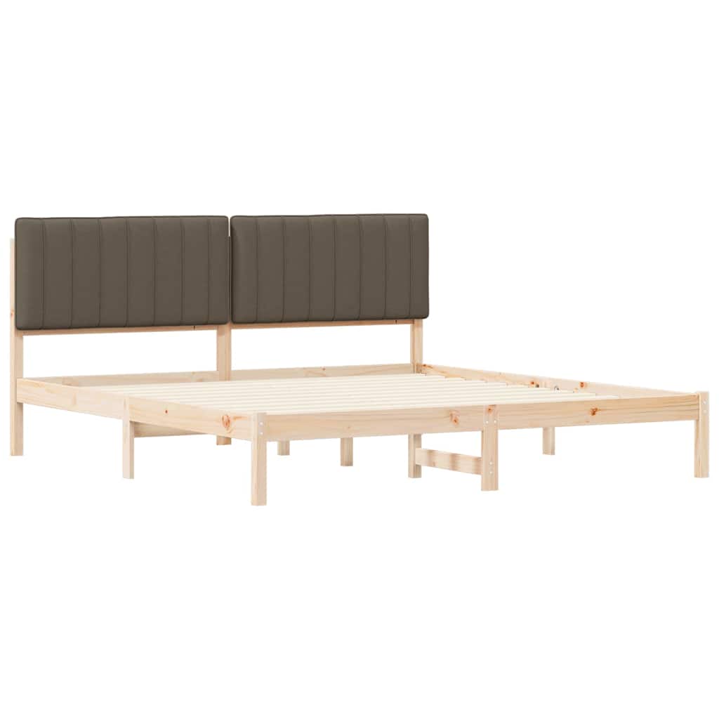 Bettgestell mit gepolstertem Kopfteil Taupe 180 x 200 cm