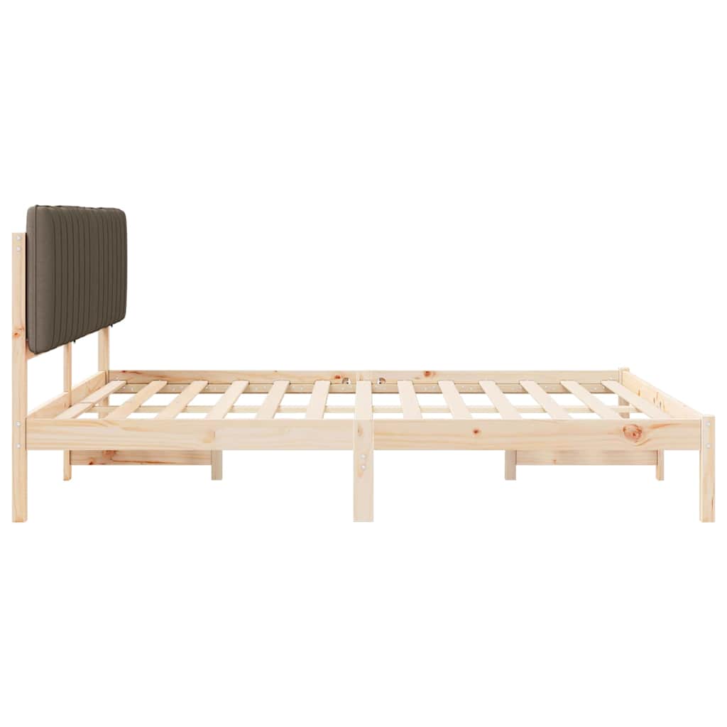 Bettgestell mit gepolstertem Kopfteil Taupe 180 x 200 cm