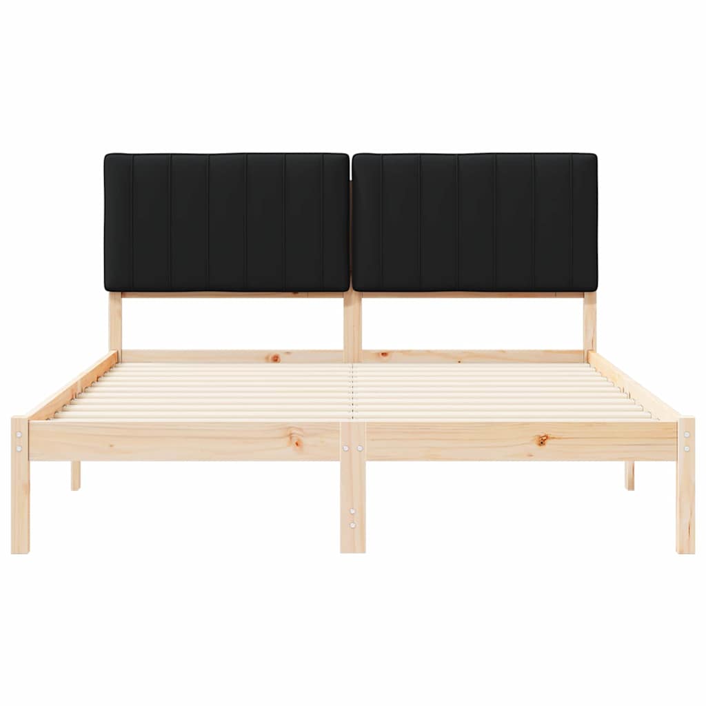 Bettgestell mit gepolstertem Kopfteil Schwarz 160 x 200 cm