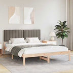 Bettgestell mit gepolstertem Kopfteil Taupe 160 x 200 cm