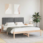 Bettgestell mit gepolstertem Kopfteil Dunkelgrau 150 x 200 cm