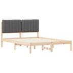 Bettgestell mit gepolstertem Kopfteil Dunkelgrau 140 x 200 cm