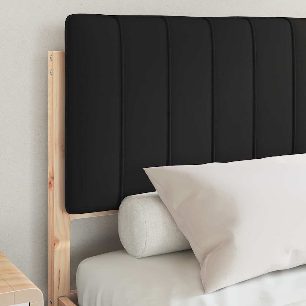 Bettgestell mit gepolstertem Kopfteil Schwarz 140 x 200 cm