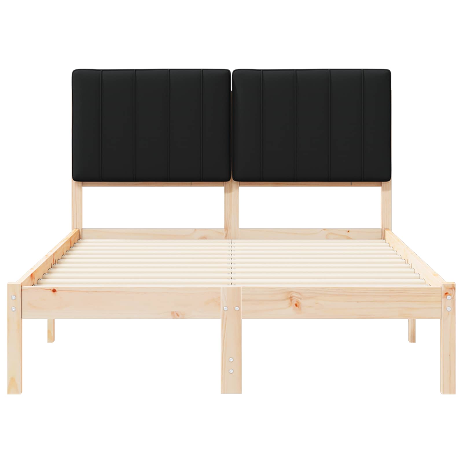 Bettgestell mit gepolstertem Kopfteil Schwarz 120 x 190 cm