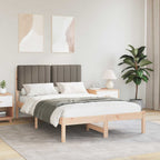 Bettgestell mit gepolstertem Kopfteil Taupe 120 x 190 cm