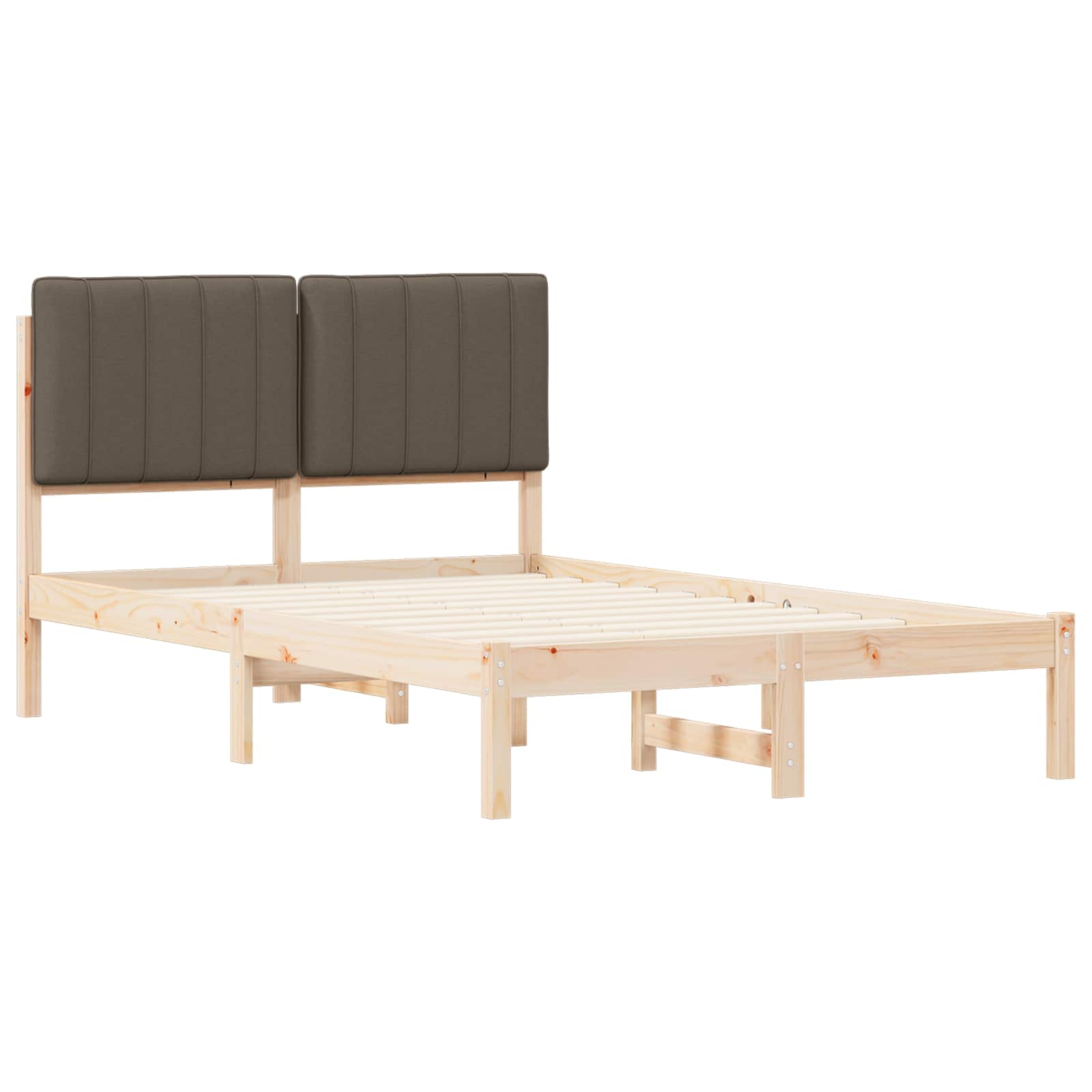 Bettgestell mit gepolstertem Kopfteil Taupe 120 x 190 cm