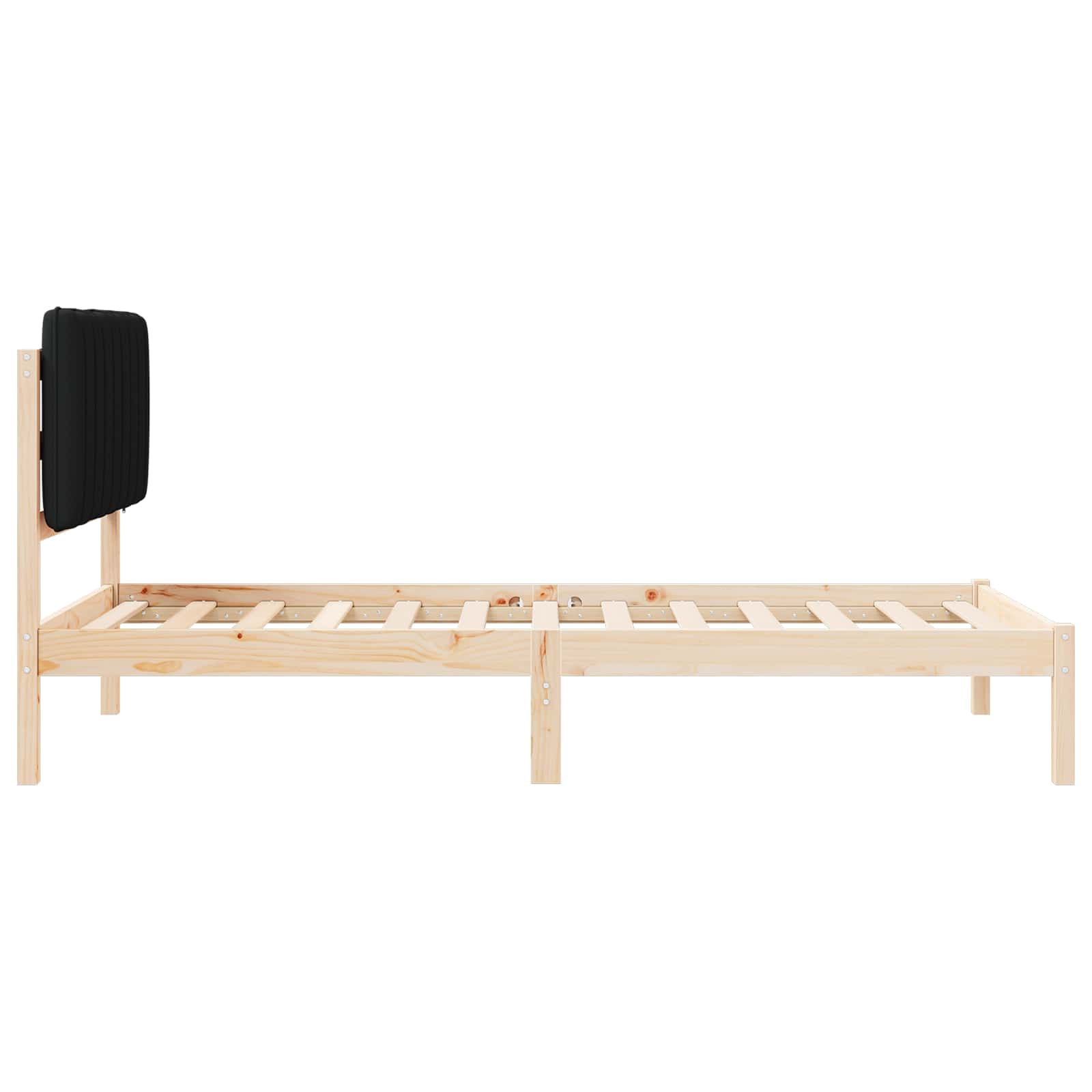 Bettgestell mit gepolstertem Kopfteil Schwarz 100 x 200 cm