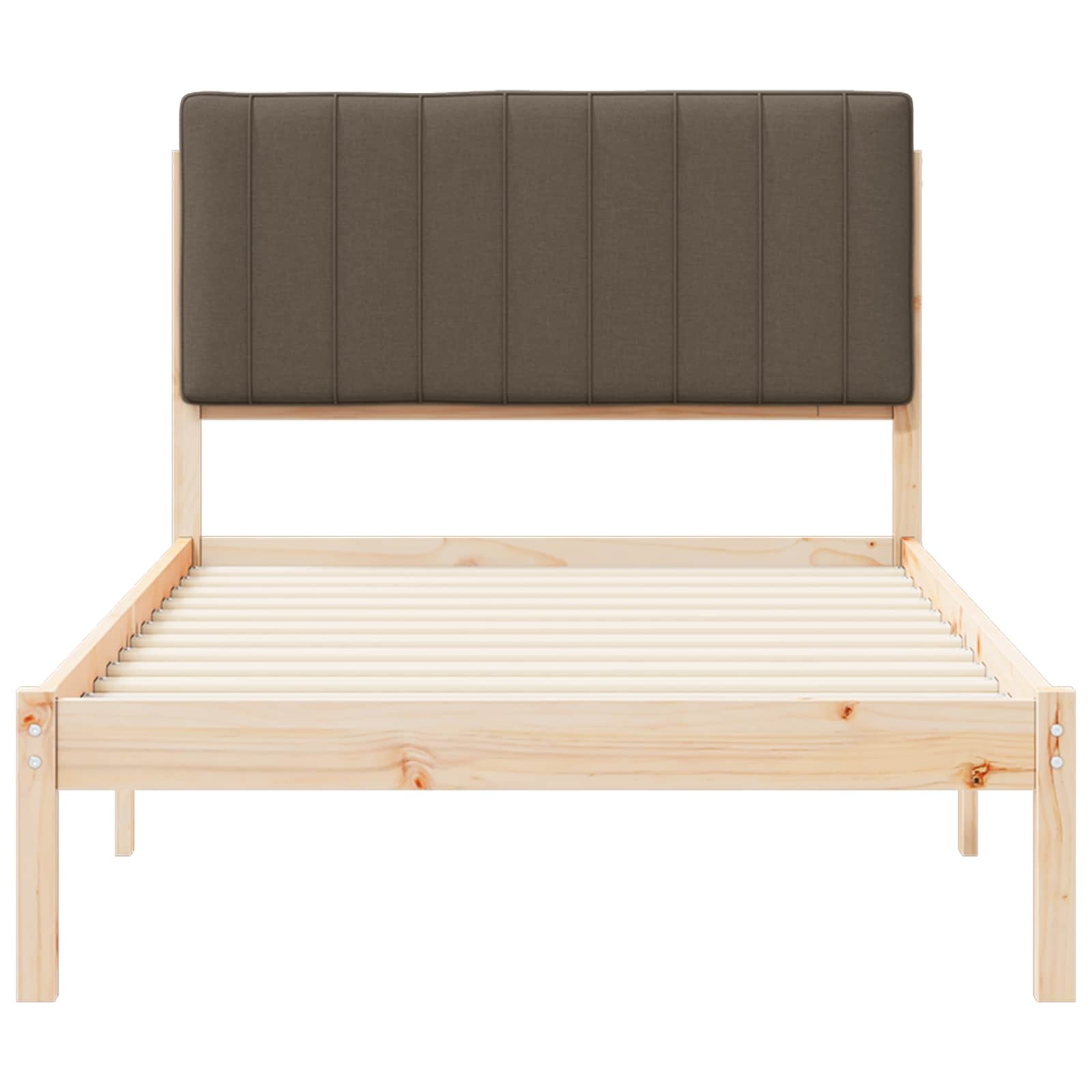 Bettgestell mit gepolstertem Kopfteil Taupe 100 x 200 cm