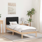 Bettgestell mit gepolstertem Kopfteil Schwarz 80 x 200 cm